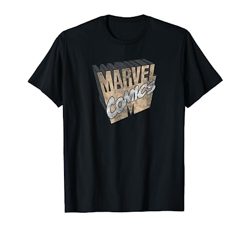 Marvel Retro 3D Logo Tan Maglietta