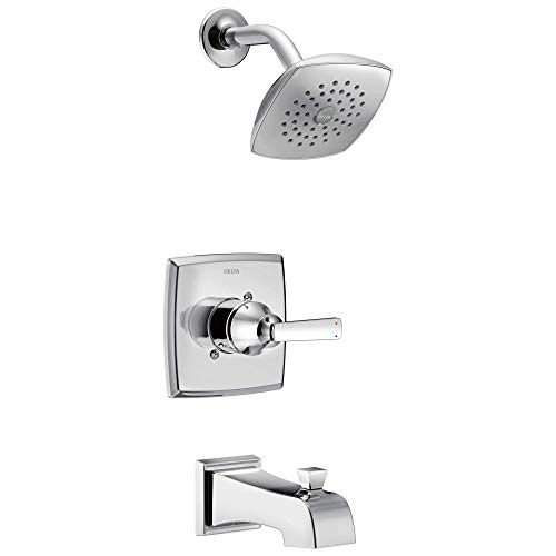 Delta Faucet Ashlyn 14 Series Single-Handle Tub and Shower Trim Kit Shower Faucet with Single-Spray Touch-Clean Shower Head Chrome T14464 (Valve Not Included)