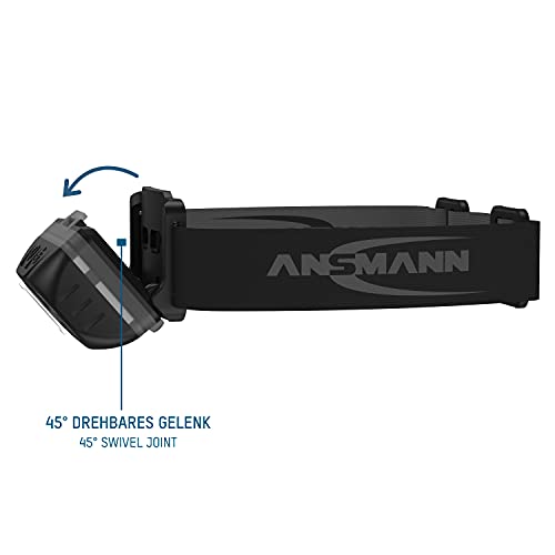 Lampe torche frontale réglable ANSMANN HD230BS avec 3 modes et LED rouge - 7
