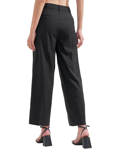 Image of Tokyo Talkies Wide Leg Relaxed fit Korean Pants |Ultra Soft|High Rise Pleated Trousers |Workwear|Formal All Day wear