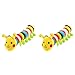 POPETPOP Pet Cat Squeaky Toy Pet Squeaker Toys- 2pcs Dog Chew Toy, Soft Short Plush Sounding Toy Interactive Dog Toys for Puppy (Colorful Caterpillar) Squeaky Pet Toy