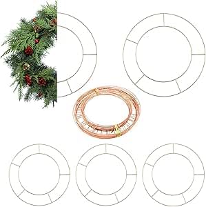 5 Pcs 12 Inch Wreath Ring Metal Wire Wreath Frame for Wreath Making Supplies Floral Craft DIYs & Front Door Décor | Wreath Base for New Year Birthday Valentines & Christmas Wreath Making Kit.