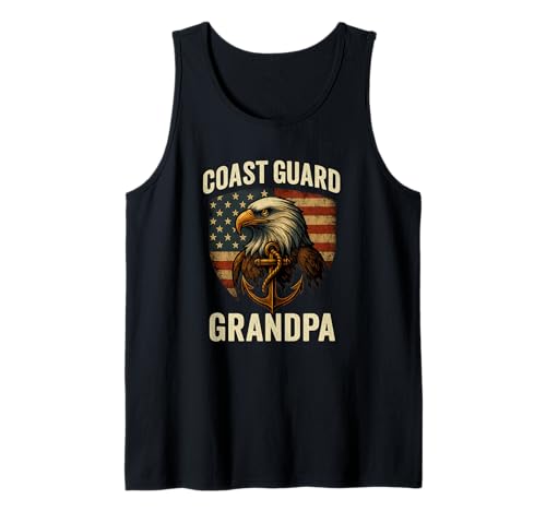 Coast Guard Grandpa - Patriotic Eagle Anchor Design Camiseta sin Mangas