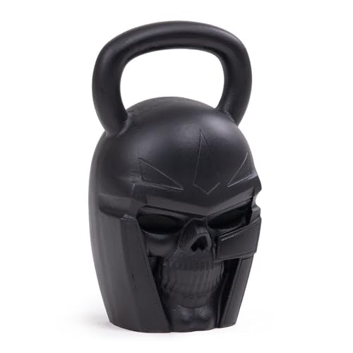 Titan Fitness 50 LB Warrior Kettlebell, Cast-Iron Skull Design, Anti-Slip Powder-Coated Handle, Cross Training Workout Equipment for Muscle Building, Cardio Fitness, Strength Training
