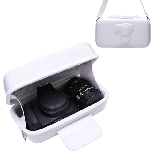 L LTGEM Camera Case for Canon EOS Rebel T7 / R50 / R6 Mark II / T6 / R100 / R50 V / R8 / R10 / R5 Mark II/RP / 5D Mark IV / R7 Camera and 18-55mm/18-45mm Lens with Shoulder Strap, Black