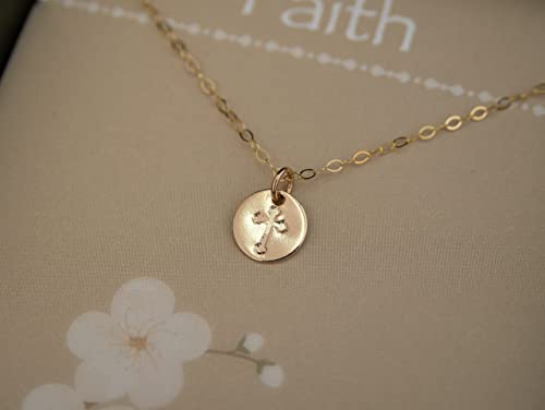 EFYTAL Baptism Gifts for Her, Dainty Gold Cross Necklace for Women, Confirmation Gifts for Teen, First Communion Gift4