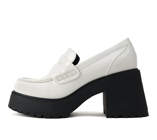 Image of Soda inchAMP inch ~ Women Round Toe Slip-On Lug Sole High Heel Penny Loafer Shoe