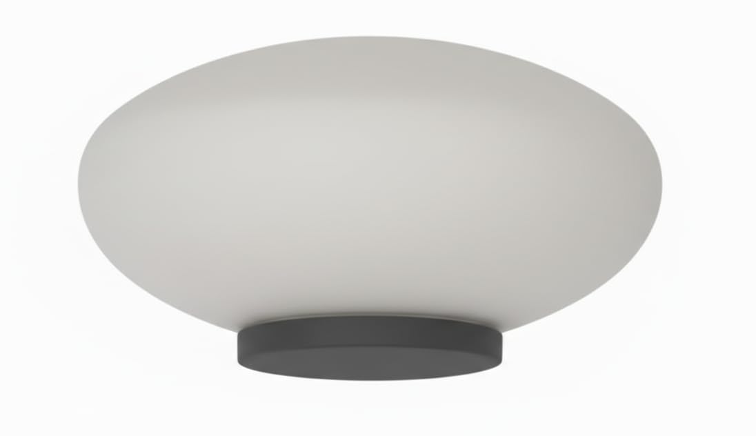 Testapalo Ellittico Ø 400mm Design Classico, E27 Opale o Trasparente, Policarbonato e Metacrilato Antingiallimento, Made in Italy, IP44 per Palo diametro 60mm (OPALE)