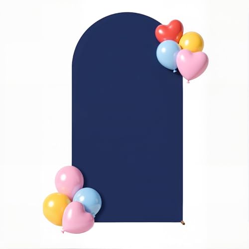 Navy Blue Arch Backdrop Cover 6FT Wedding Arch Covers Stretchy Backdrop Birthday Party Navy Blue Arch Cover Spandex Balloon Banquet Graduation Bridal Baby Shower Photo Background Decoration