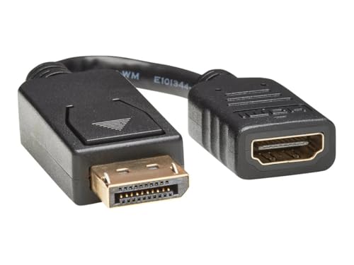 Tripp Lite P136-000 DisplayPort to HDMI Adapter Converter, 6 in, HDCP, DP Male to HDMI Female, 1080p, Plug & Play, PC Laptop Monitor HDTV, Black (1 Pack)