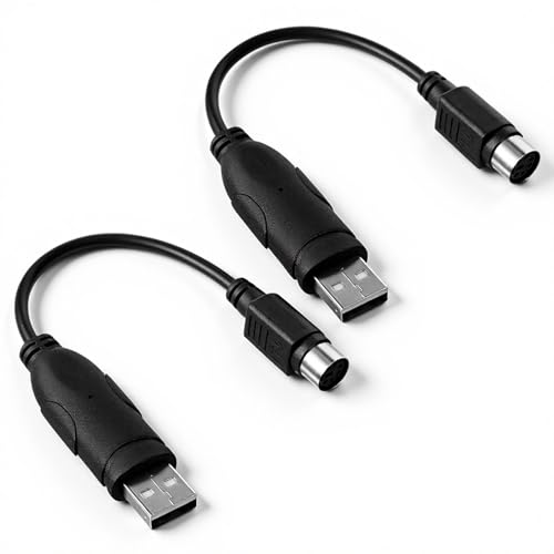 Fyntave 2 Pcs USB to PS/2 Converter Adapter Cable 7.3 Inch PS/2 Female to USB Male Converter for Desktop Laptop Mouse PS 2 Female Keyboard Mouse Interface toUSB2.0 Male Adapter Connector Cord