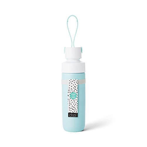 d.stil 600-960-316 Pinch and Carry Bouteille d'eau en acier inoxydable Blanc/bleu ciel poudré Cover