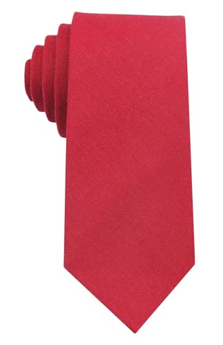 Image of Mens Solid Linen Ties - Slim Pattern Necktie for Men Wedding Groomsmen
