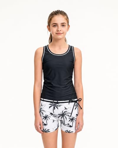 Image of Little Girls' Summer Swimwear Two Piece Boyshort Tankini Kids Swimsuit