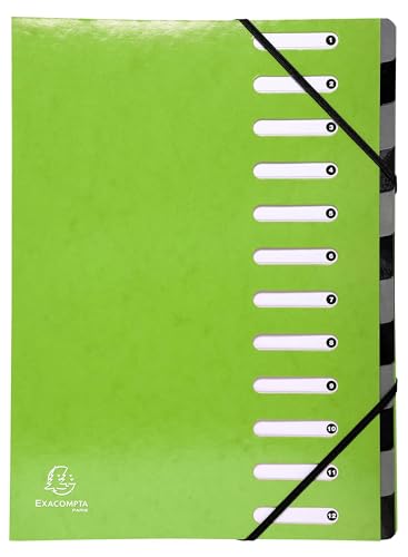 Exacompta - Réf. 53923E - Carton de 8 trieurs HARMONIKA Iderama - avec élastiques et fenêtres découpées - dos extensible - en carte lustrée pelliculée -...