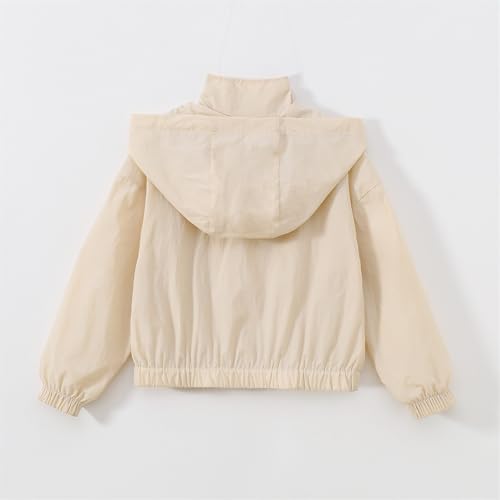 Little Girls Boys Windbreaker Hoodies Jacket Teens Kids Zipper Lightweight Basic Solid Outerwear Fall Outdoor Hiking Coat3