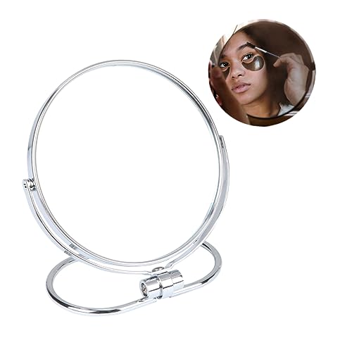 Miroir de maquillage double face de table et pliable pour bureau - 4