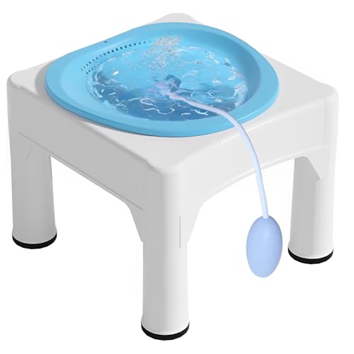 Sitzbad mit Hocker & Spülung Bidet Einsatz für Hämorrhoiden Wochenbettpflege Schwangere und ältere Menschen, Tragbares Sitzbadewanne Aufhängbar Abnehmbar Sitzbadewanne
