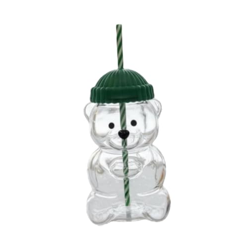 Image of Bear Glass Cup Drink Bottle Adorable Drinking Cup for Kitchen Party Home Bar