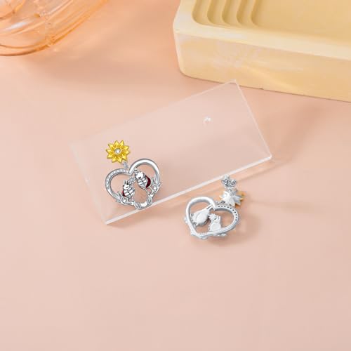 Spider/Squirrel/Snake/Raven/Bee/Scorpion/Ladybug/Duck/Penguin Earrings Sterling 925 Silver Dangle Earrings Animal Jewelry Gift for Women3