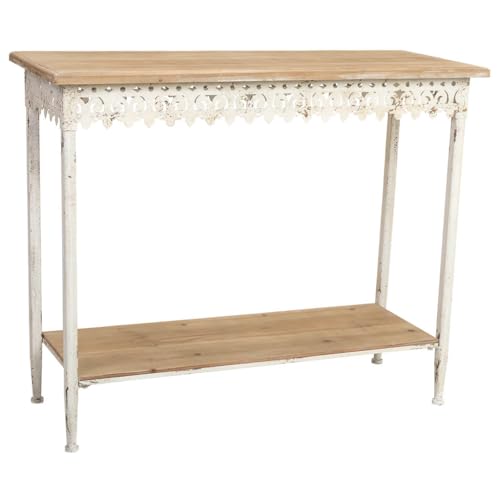 WANDERLUST DECO Recibidor de Madera y Metal con 1 balda Acabado Envejecido 105x38,5x85