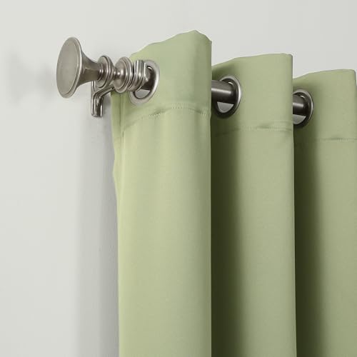 Image of Sun Zero Easton Energy Saving Blackout Grommet Curtain Panel, 40 inch x 84 inch, Sage Green