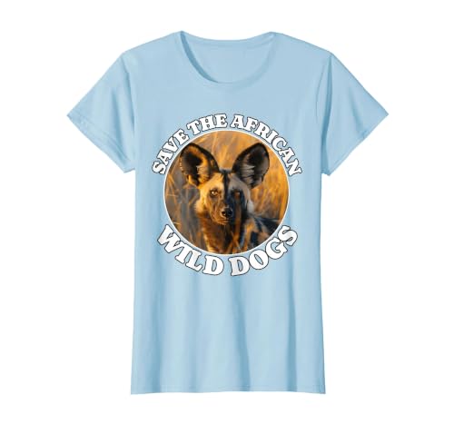 African Wild Dog Save African Wild Dog T-Shirt, Women, Baby Blue, Large