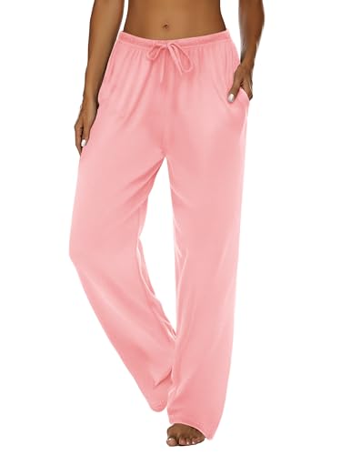 Image of Ekouaer Women Pajama Pants Comfy Pj Bottom with Pockets Stretch Plaid Sleepwear