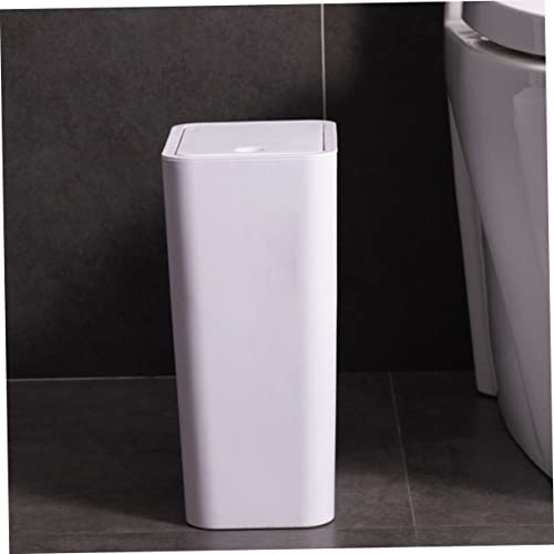 Basurero pequeño de plástico con tapa para baño y cocina miniatura 2