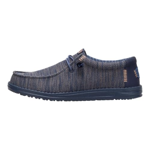 Zapatos sin cordones para hombre HEYDUDE en color azul marino y lona elástica talla 42