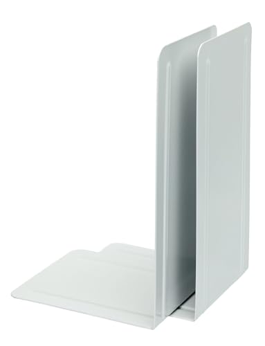 Alco-Albert 4303-10-4 Metal Bookends, Pack of 4, White, 14 x 24 x 13 cm, for School Office and Home - Image 2