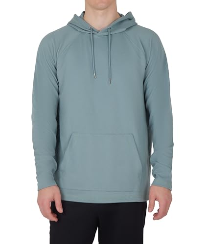 90 Degree By Reflex Mens Super Soft Waffle Hoodie with Kangaroo Pocket