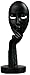 Produktbild Statue Dame Gesicht Meditierer Abstrakte Kunst Skulptur Harz Handwerk Statue Dekoration Zubehör Kunstdekoration Figuren Geschenkanzeige Requisiten Skulpturen ( Color : Black , Size : S(28*10 cm) )