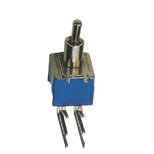 Interrupteur à levier DPDT 6 broches ON-ON terminal coudé interrupteur lumineux bleu 6A 6mm