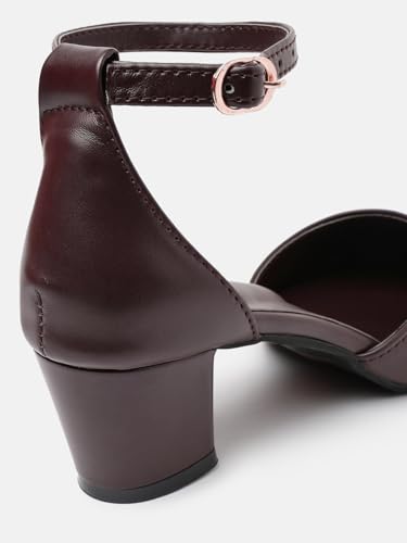 Image of Marc Loire Women's Pointed Toe Block Heel Fashion Sandals with Buckled Ankle Strap