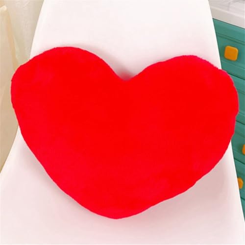 Heart Cushion Decorative Cushion 46 x 36 cm Heart Cushion Children's Room Decor Heart Shape Decorative Cushion Pillow Plush Children's Cushion for Children's Room Sofa Decoration (Red)