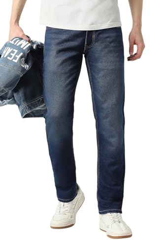 Image of Peter England Men's Slim Tapered Jeans | Denim | Premium | Modern Fit
