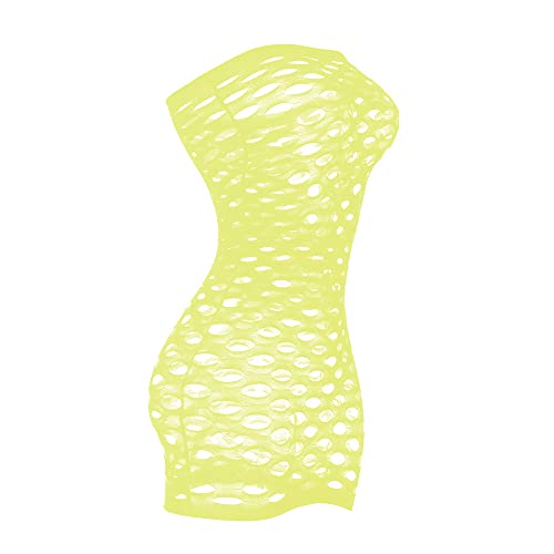 Vorifun Sexy Womens Strapless Fishnet Lingerie Sleepwear Mini Dress Tube Chemise Bodysuit One Size