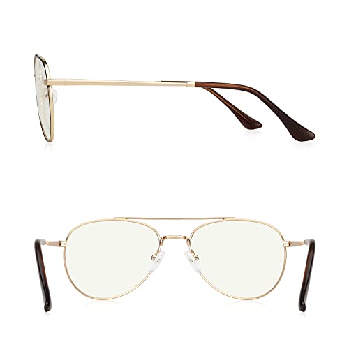 Image of Aviator Reading Glasses for men and Women Blue Light Blocking Lens Spring Temple