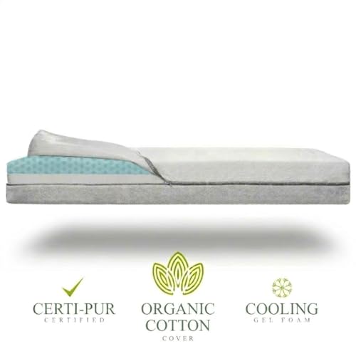 Image of Organic Cotton Covered Dual-Sided Crib Mattress | 2-Stage Premium Memory Foam CertiPUR-US Hypoallergenic Baby Mattress Firm Support for Infant Cooling Gel for Toddler, Waterproof Washable, 52x27.5x5.5