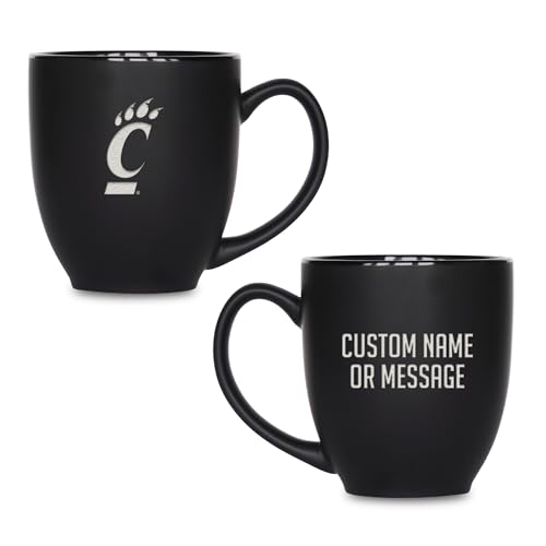 Image of Rico Industries NCAA Primary 15-Oz Personalized Matte Black Bistro Mug - for Hot or Cold Drinks