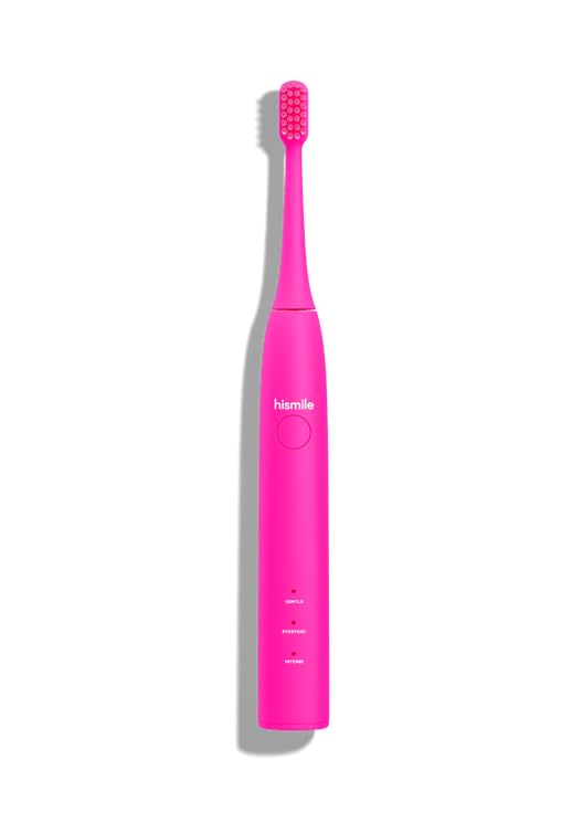 HISMILEElectric Toothbrush, 3 Brushing Modes, Smart Timer, Rechargeable, Soft-Tapered Bristles, Mode Memory (Bright Pink)
