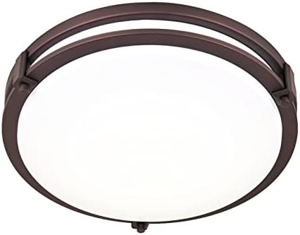 Flynix 12.5 Inch LED Flush Mount Ceiling Light Fixture, 26W, Super Bright 1700 Lumens, 3 Color 3000K/4000K/5000K, Oil Rubbed Bronze Dimmable Ceiling Lamp for Bedroom Hallway Bathroom Kitchen Laundry