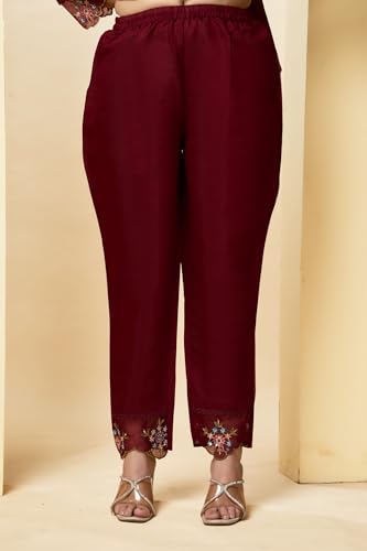 Image of Multi Embroid Kurta Set with Dupatta | Roman Silk Embroidered Kurta Set for Women | Women's Ethnic Casual Kurti Set |Kurta Pant Festive Suit