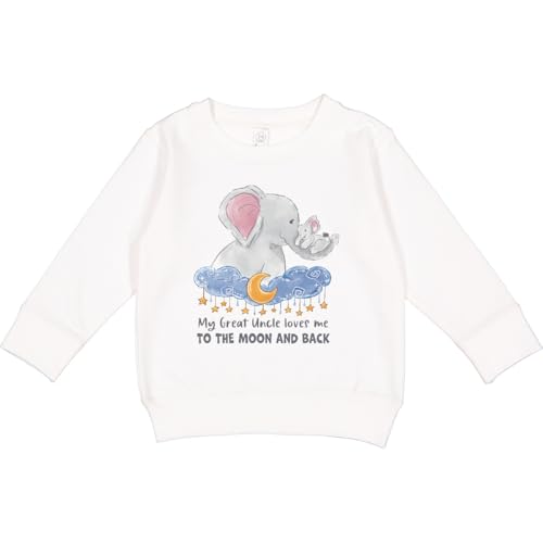 inktastic My Great Uncle Loves Me To the Moon and Back Elephant Family Toddler Sweatshirt 5-6 White 3b11a
