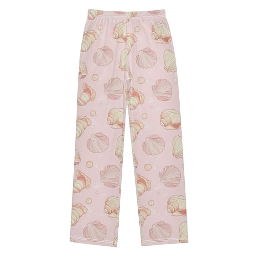 Pajama Bottoms, Pajamas Long Pant Sea Shells Lounge Wear Casual Pink Sleep Pants Soft Pjs Sleepwear