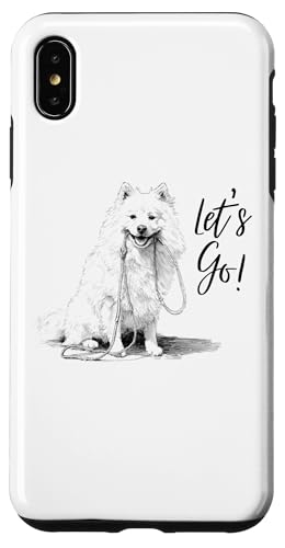 American Eskimo LET'S GO �f�U�C�� ? Happy Eskie Dog Lover �X�}�z�P�[�X iPhone XS Max �p