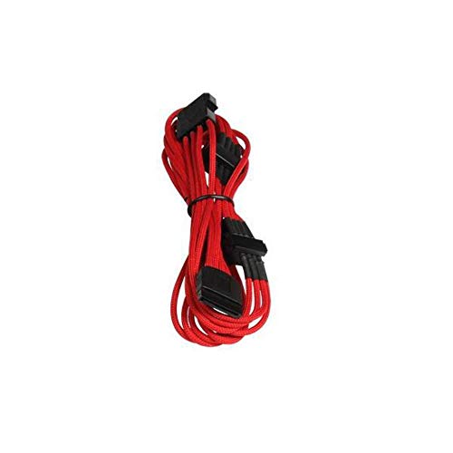 BITFENIX 20cm Molex to 4X SATA Adapter - Sleeved Red/Black