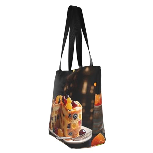 Fruit Cakes Print Comfortable Shoulder Bag Summer HandbagTravel Beach Work Daily Use Versatile Carry4