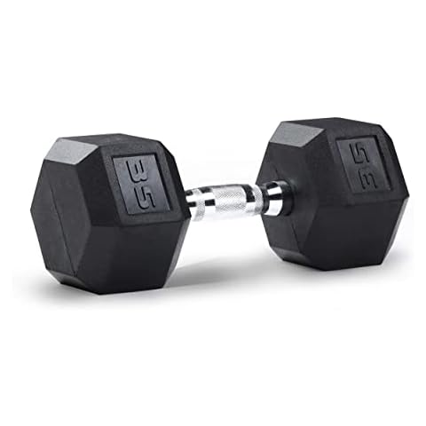 PRCTZ Rubber Encased Hex Dumbbell, 35lbs Single (35) Cover